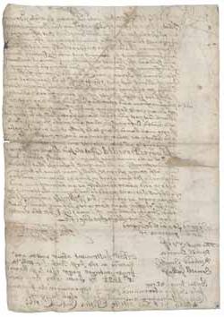 1694年6月26日约翰·萨芬签署的利记APP官网手机版解放亚当(一个被奴役的人)的文件 
